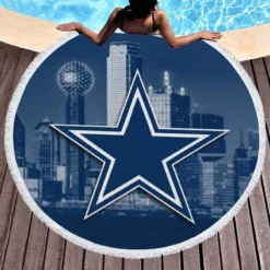 Famous NFL Football Club Dallas Cowboys Round Beach Towel 1