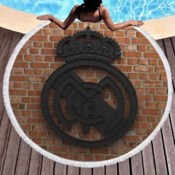 Fastidious Soccer Club Real Madrid Round Beach Towel 1