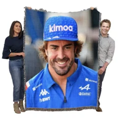 Fernando Alonso Classic Spanish Formula 1 Player Woven Blanket