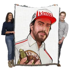 Fernando Alonso Energetic Spanish Formula 1 Player Woven Blanket