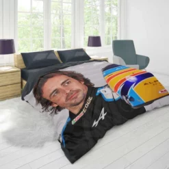 Fernando Alonso Exciting Spanish Formula 1 Player Duvet Cover 1