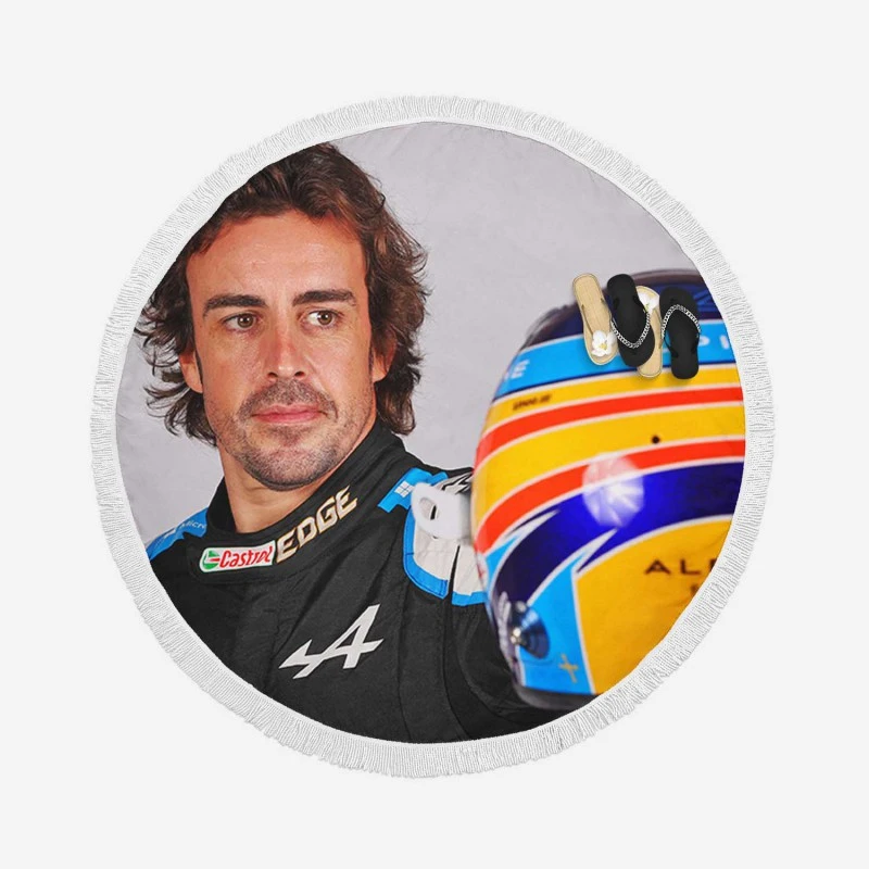 Fernando Alonso Exciting Spanish Formula 1 Player Round Beach Towel