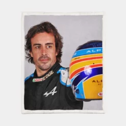 Fernando Alonso Exciting Spanish Formula 1 Player Sherpa Fleece Blanket 1