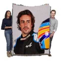 Fernando Alonso Exciting Spanish Formula 1 Player Woven Blanket