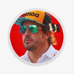 Fernando Alonso Popular Spanish Formula 1 Player Round Beach Towel
