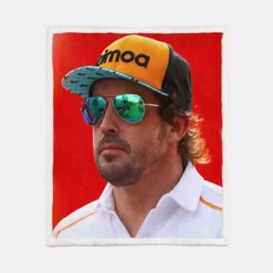 Fernando Alonso Popular Spanish Formula 1 Player Sherpa Fleece Blanket 1