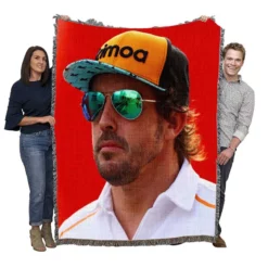 Fernando Alonso Popular Spanish Formula 1 Player Woven Blanket