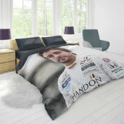 Fernando Alonso Strong Spanish Formula 1 Player Duvet Cover 1