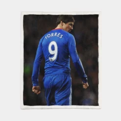 Fernando Torres Active Chelsea Player Sherpa Fleece Blanket 1