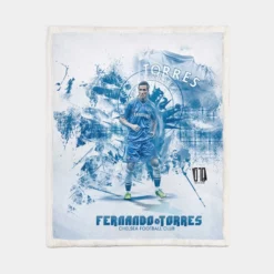 Fernando Torres Chelsea Officiel Player Sherpa Fleece Blanket 1