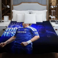 Fernando Torres Energetic Soccer Player Duvet Cover