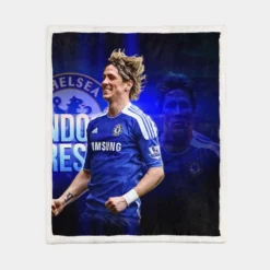 Fernando Torres Energetic Soccer Player Sherpa Fleece Blanket 1