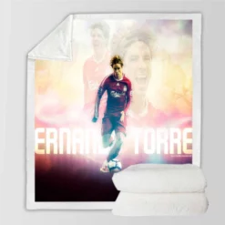 Fernando Torres English League Soccer Player Sherpa Fleece Blanket