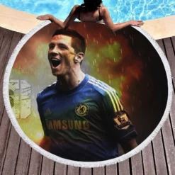 Fernando Torres Football Player Round Beach Towel 1