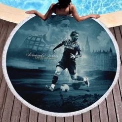 Fernando Torres Premier League Soccer Player Round Beach Towel 1