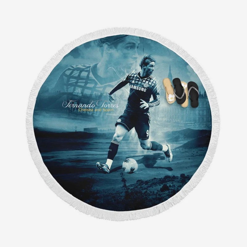 Fernando Torres Premier League Soccer Player Round Beach Towel