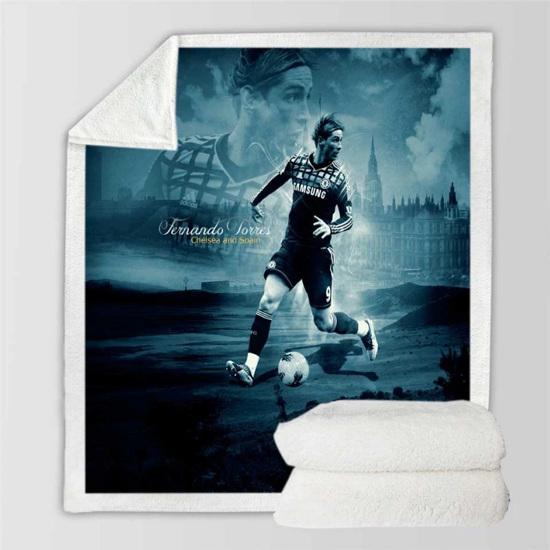 Fernando Torres Premier League Soccer Player Sherpa Fleece Blanket