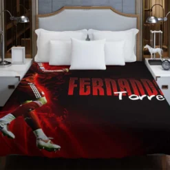 Fernando Torres Professional Soccer Player Duvet Cover