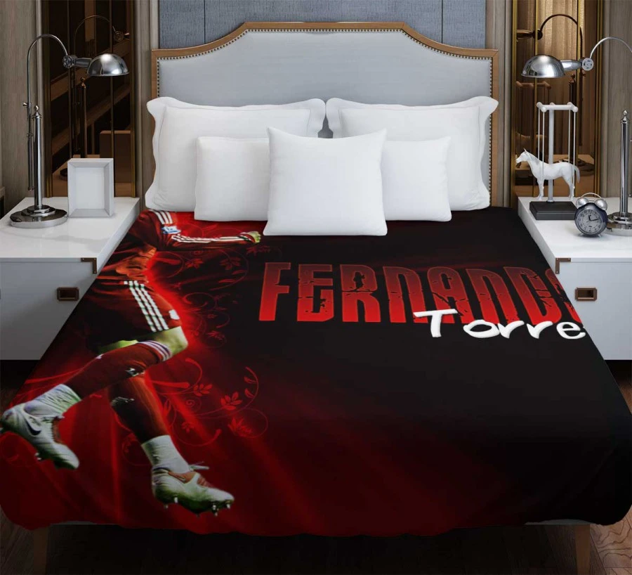 Fernando Torres Professional Soccer Player Duvet Cover