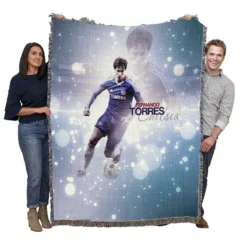Fernando Torres Strong Spanish Player Woven Blanket