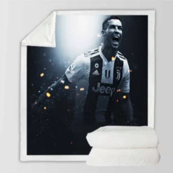 Flexible Juventus Football Player Cristiano Ronaldo Sherpa Fleece Blanket