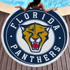 Florida Panthers Professional NHL Hockey Team Round Beach Towel 1