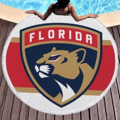 Florida Panthers Top Ranked NHL Hockey Club Round Beach Towel 1