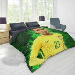 Focused Football Player Roberto Firmino Duvet Cover 1