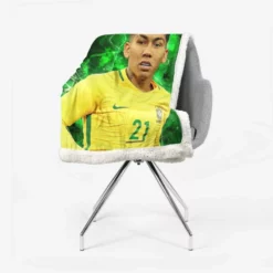 Focused Football Player Roberto Firmino Sherpa Fleece Blanket 2