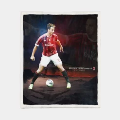 Focused Football Zlatan Ibrahimovic Sherpa Fleece Blanket 1