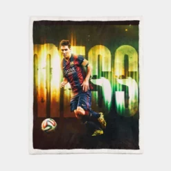 Football Player Barcelona Lionel Messi Sherpa Fleece Blanket 1