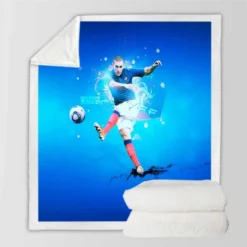 French Football Player Karim Benzema Sherpa Fleece Blanket