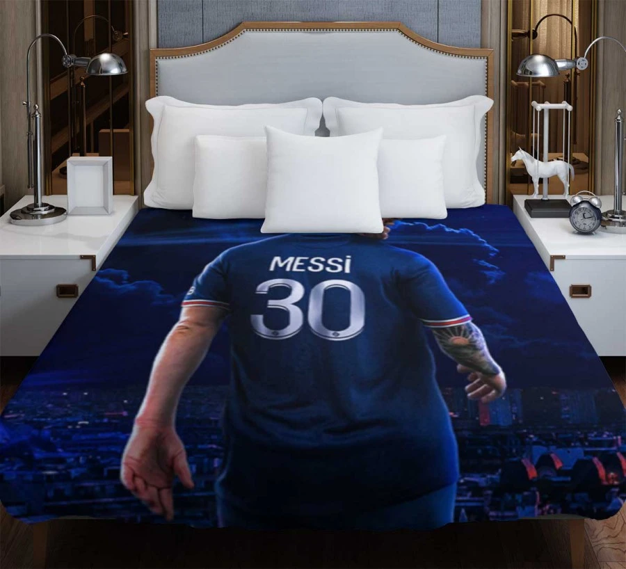 French League Cups Footballer Lionel Messi Duvet Cover