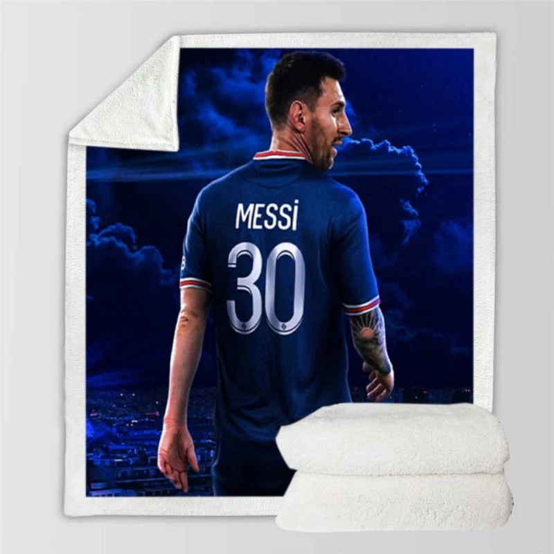 French League Cups Footballer Lionel Messi Sherpa Fleece Blanket