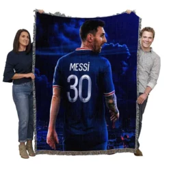 French League Cups Footballer Lionel Messi Woven Blanket