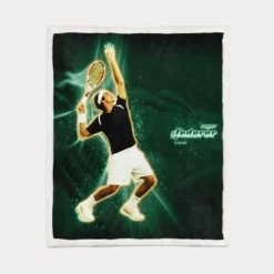 French Open Tennis Player Roger Federer Sherpa Fleece Blanket 1