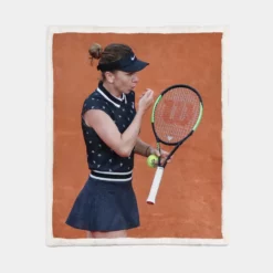 French Open Tennis Player Simona Halep Sherpa Fleece Blanket 1