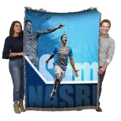 French Soccer Player Samir Nasri Woven Blanket