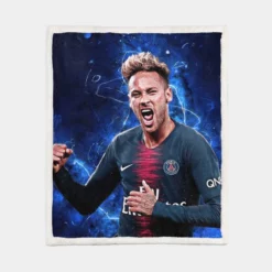 French Super Cup Soccer Player Neymar Sherpa Fleece Blanket 1