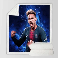 French Super Cup Soccer Player Neymar Sherpa Fleece Blanket