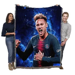 French Super Cup Soccer Player Neymar Woven Blanket