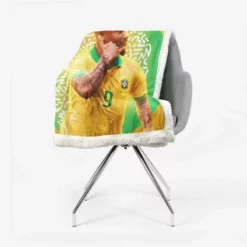 Gabriel Jesus Brazilian Professional Football Player Sherpa Fleece Blanket 2