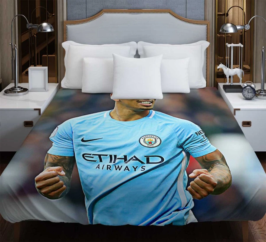 Gabriel Jesus Famous Manchester City Football Player Duvet Cover