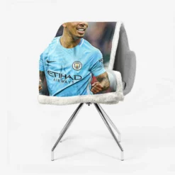 Gabriel Jesus Famous Manchester City Football Player Sherpa Fleece Blanket 2