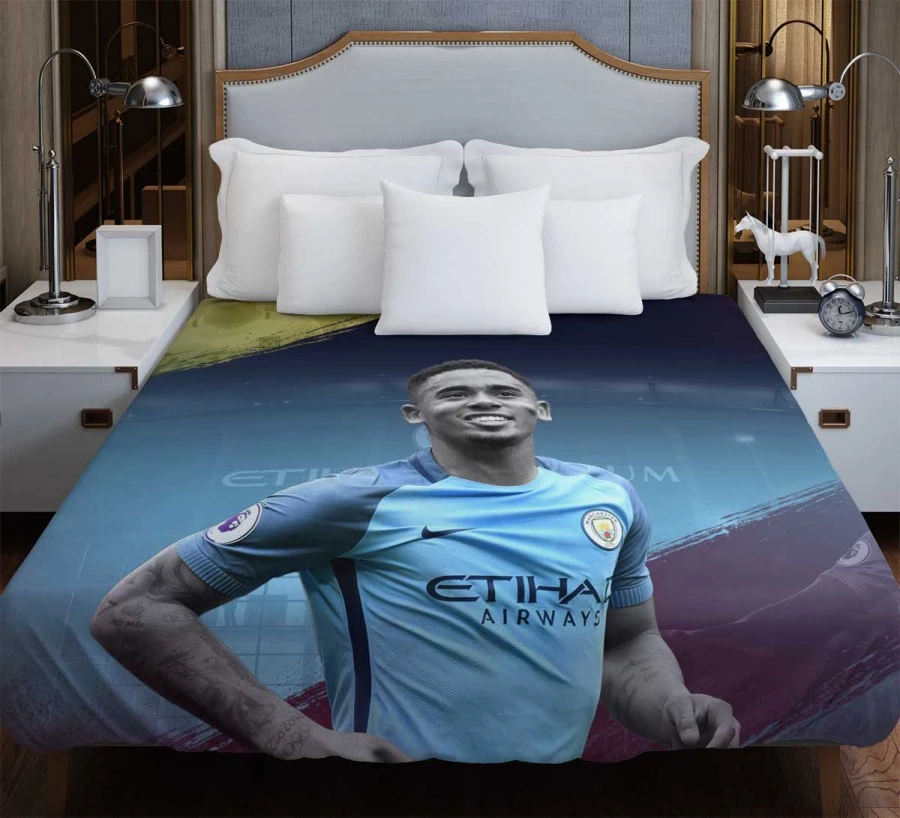 Gabriel Jesus Manchester City Football Player Duvet Cover