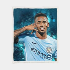 Gabriel Jesus Olympic gold medalist Football Player Sherpa Fleece Blanket 1