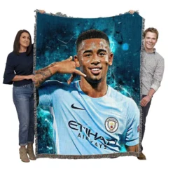 Gabriel Jesus Olympic gold medalist Football Player Woven Blanket