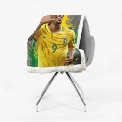 Gabriel Jesus Powerfull Brazilian Football Player Sherpa Fleece Blanket 2