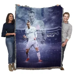Gareth Bale Energetic Football Player Woven Blanket