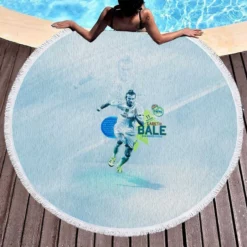 Gareth Bale  Officiel Real Madrid Football Player Round Beach Towel 1